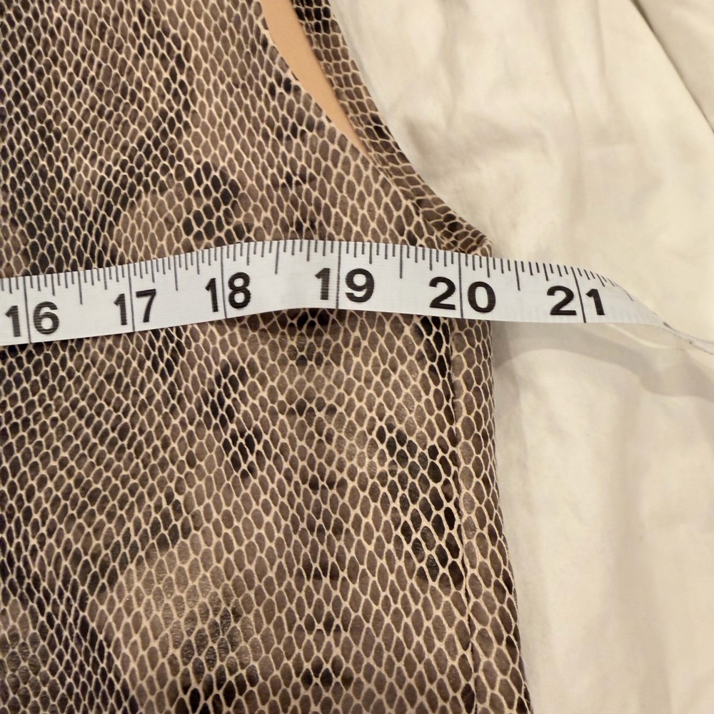 Zara Snake Print Top XL Beige Black Sleeveless Blouse Animal Print - Picture 6 of 7